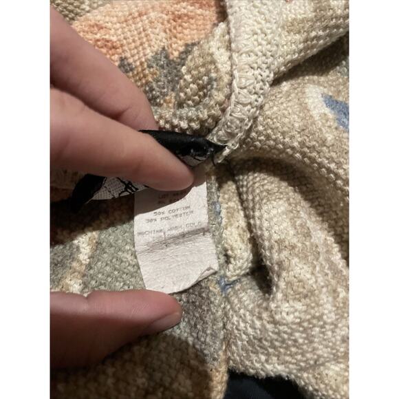 Vintage Paul Harris Pink‎ Cottagecore Floral knit chunky sz L long sleeve scoop - Picture 7 of 7